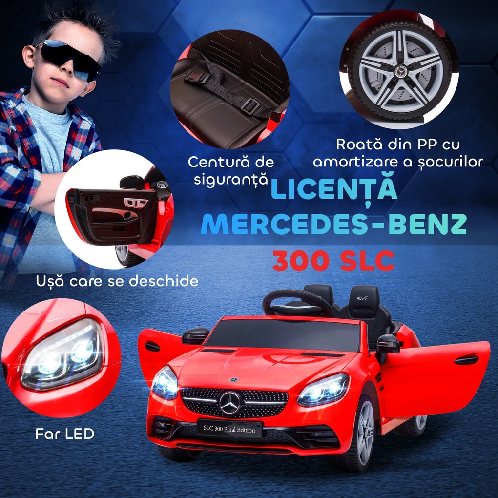 AIYAPLAY Mașină Electrică pentru Copii 3-6 Ani cu 2 Motoare, Telecomandă și Design Atrăgător, Dimensiuni 107x62,5x44 cm, Roșu | Aosom România