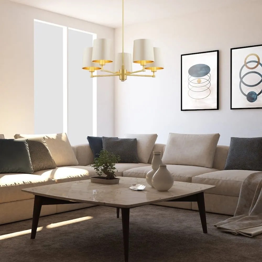Candelabru 5 brate modern PRINCETON bej
