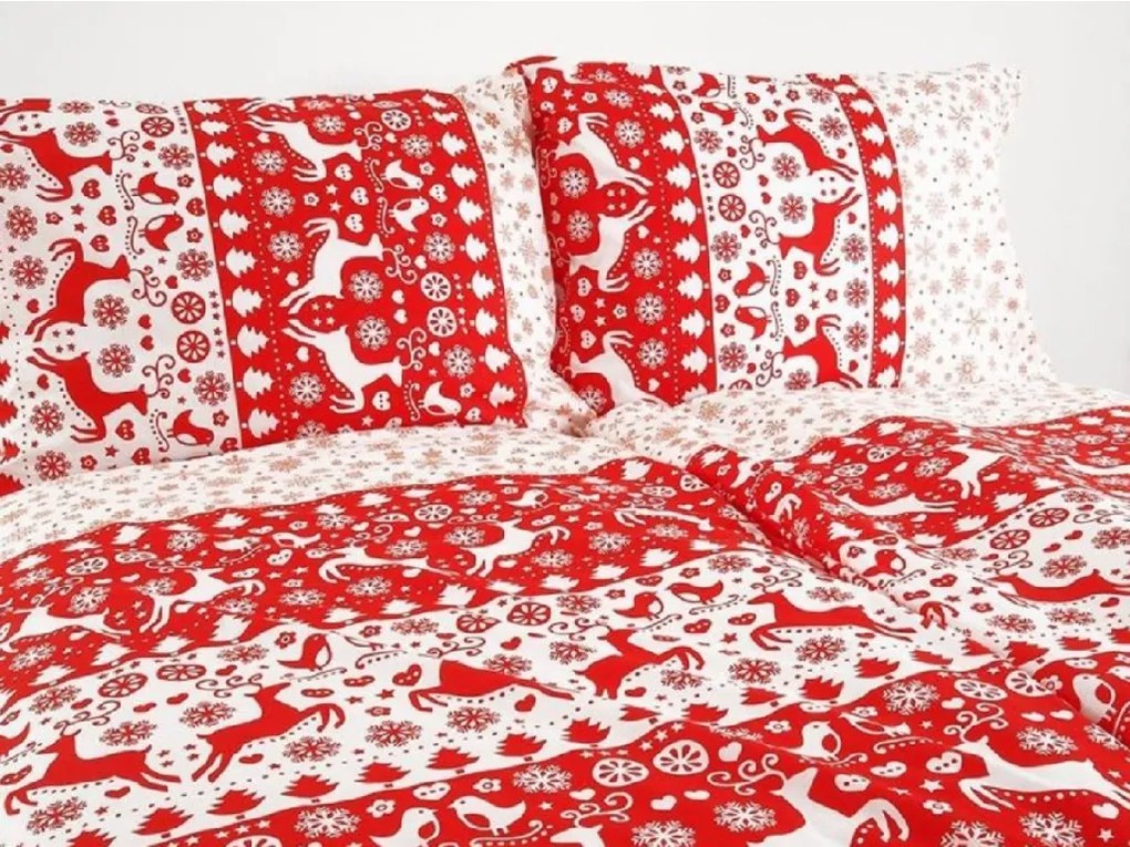 Lenjerie de pat din bumbac RED CHRISTMAS rosu Dimensiune lenjerie de pat: 70 x 90 cm | 140 x 200 cm