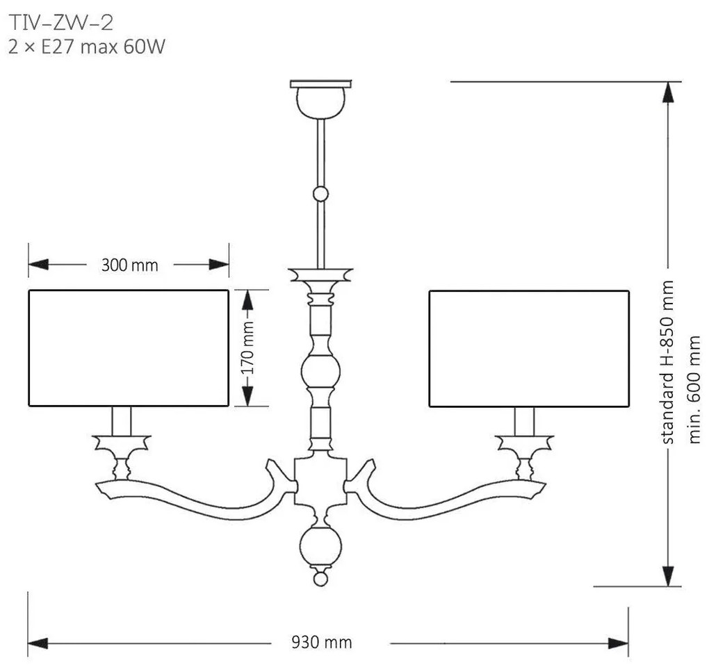 Candelabru 2 brate design modern realizat manual Tivoli