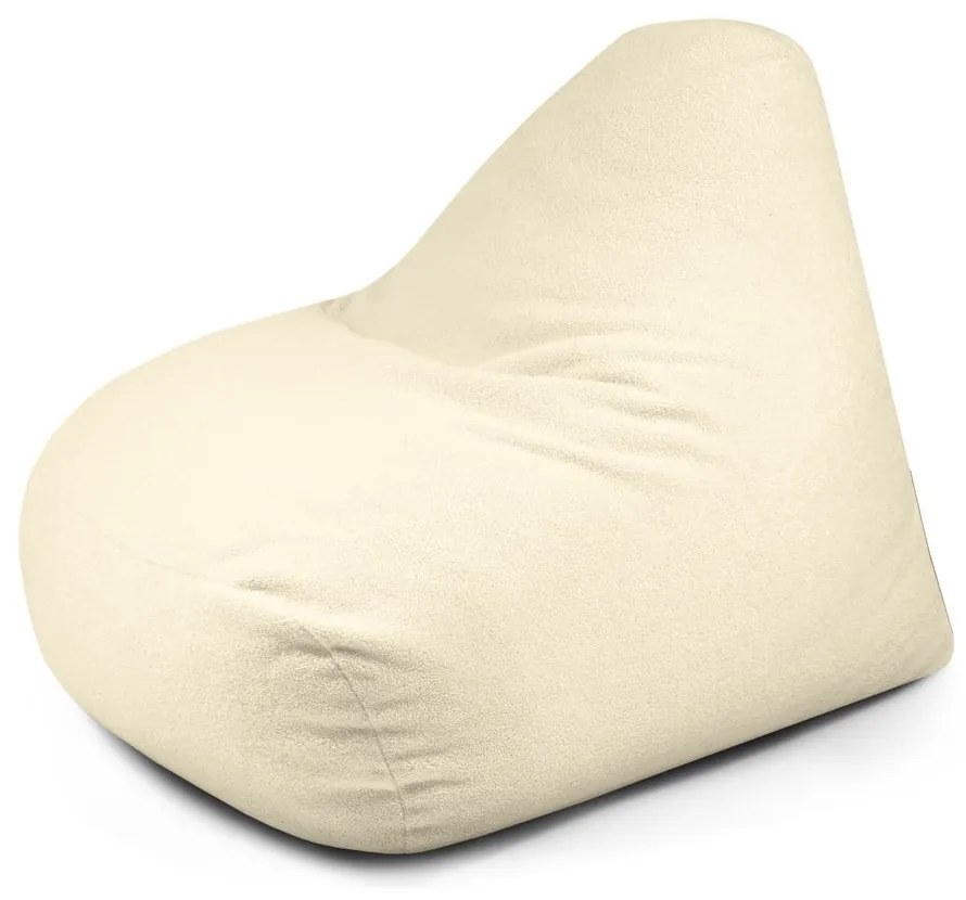 Fotoliu bean bag crem cu tapițerie din țesătură bouclé Snug 100 – SLOWDOWN