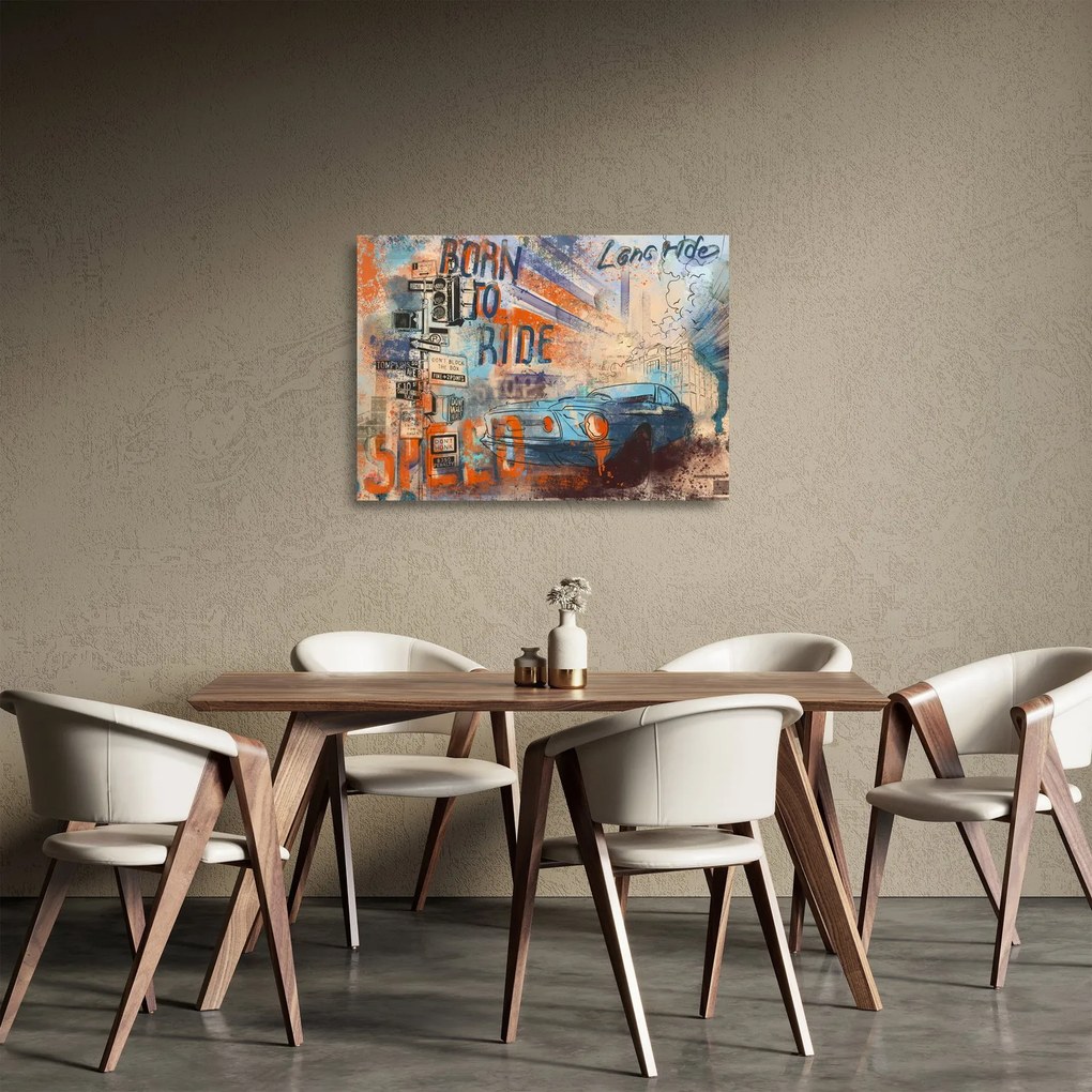 Tablou pe sticlă - Născut să călătorească (70x50 cm)