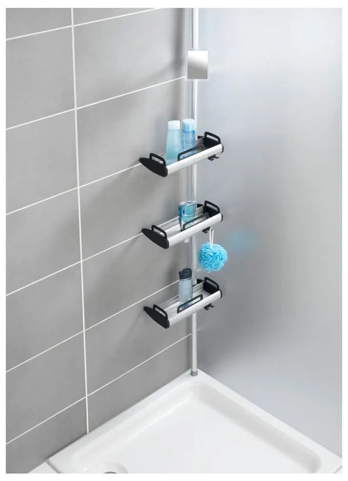 Raft telescopic de perete pentru baie Wenko Line, negru