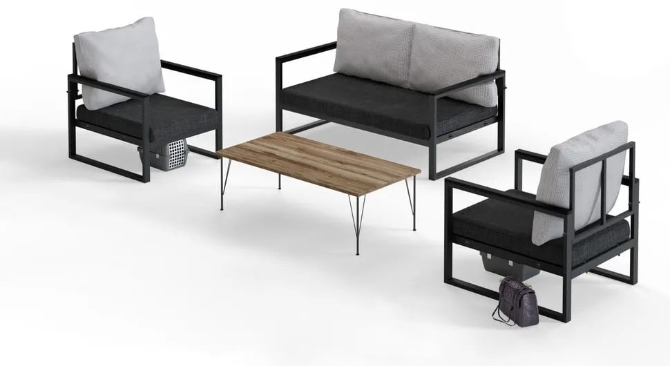 Set mobilier de grădină gri pentru patru persoane – Floriane Garden