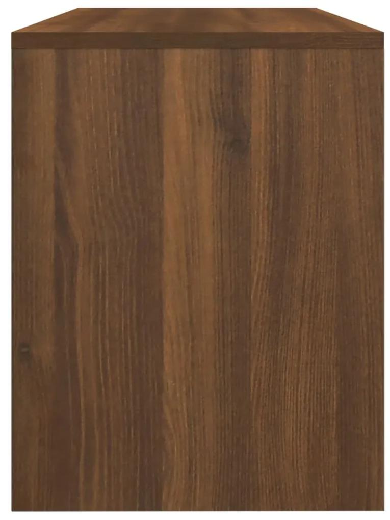 Taburet de toaletă, stejar maro, 70x35x45 cm, lemn prelucrat