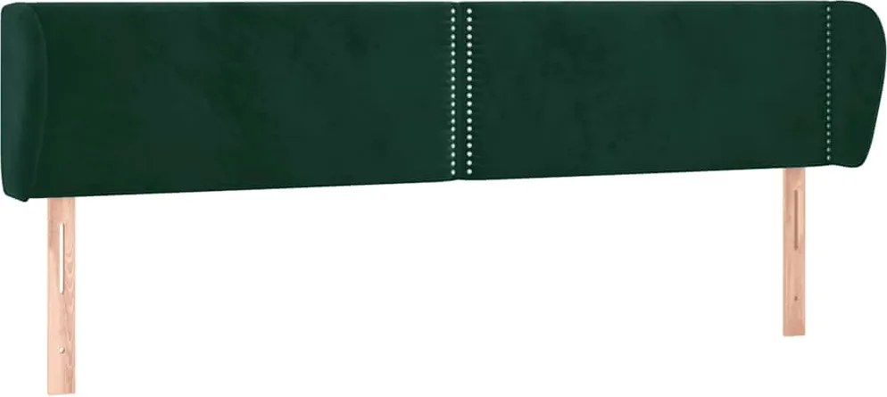 vidaXL Tăblie de pat cu aripioare verde închis 203x23x78/88 cm catifea
