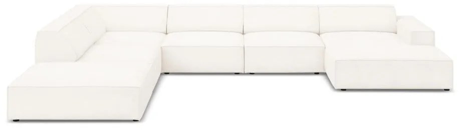 Colțar bej cu tapițerie bouclé (pe partea stângă) Jodie – Micadoni Home