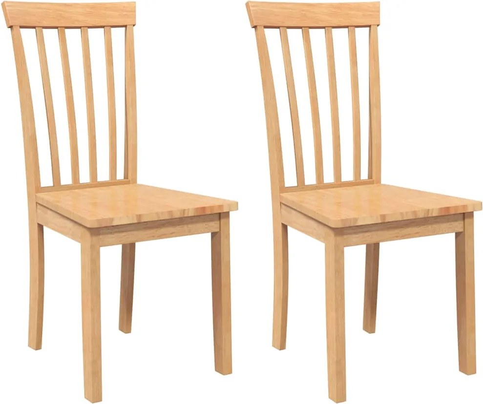 vidaXL Scaune de sufragerie 2 buc din cauciuc din lemn masiv natural