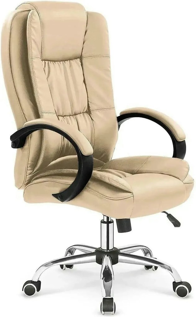 Scaun directorial RELAX, bej, piele ecologica, 64x75x110/118 cm