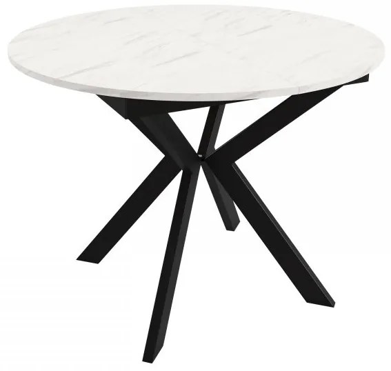 Masă sufragerie extensibilă Ulnasia 100 (Negru + Marmură bianco) (pentru 2-4 persoane). 1105411