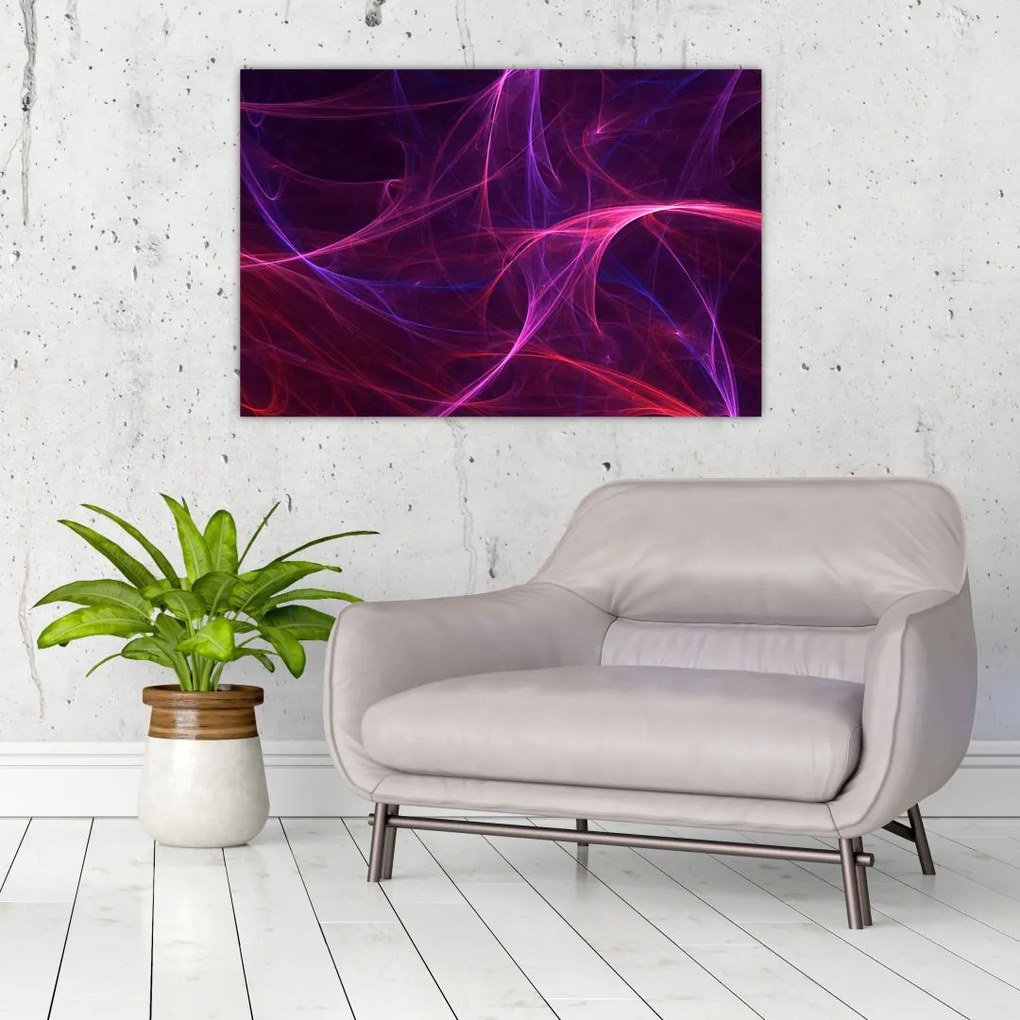 Tabloul abstract cu linii curbe (90x60 cm)
