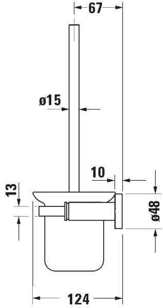 Duravit 99271000 - Perie WC de perete D-CODE, crom lucios