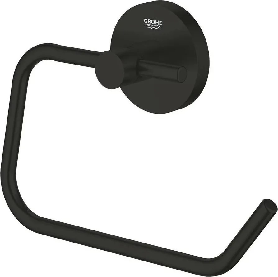 Suport hartie igienica negru mat fara aparatoare Grohe Essentials