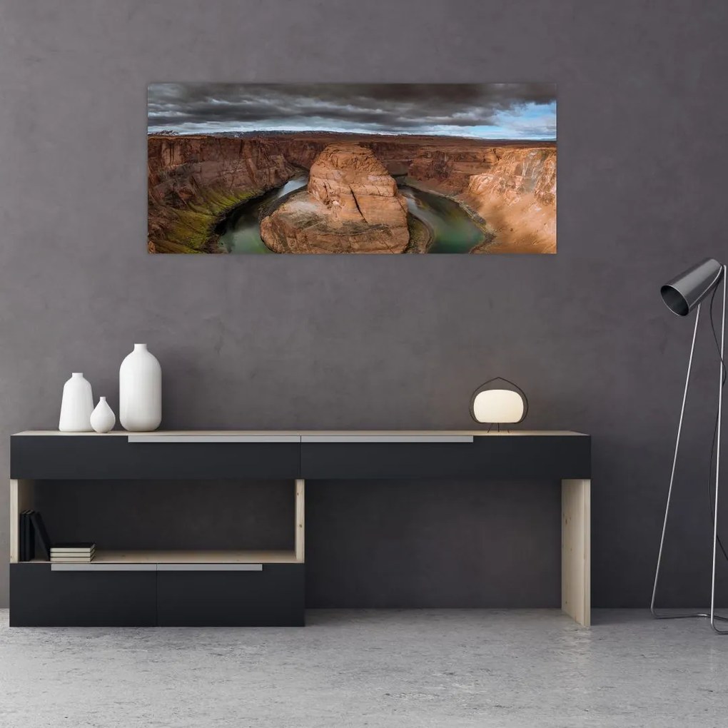 Tablou cu lac în stânci (120x50 cm)