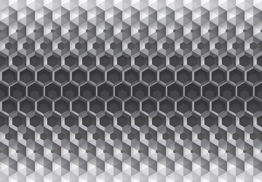 Fototapet - 3D hexagon (254x184 cm)