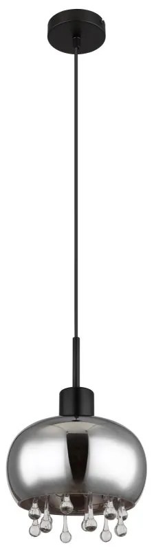 Pendul design modern Corry negru, fumuriu 21cm