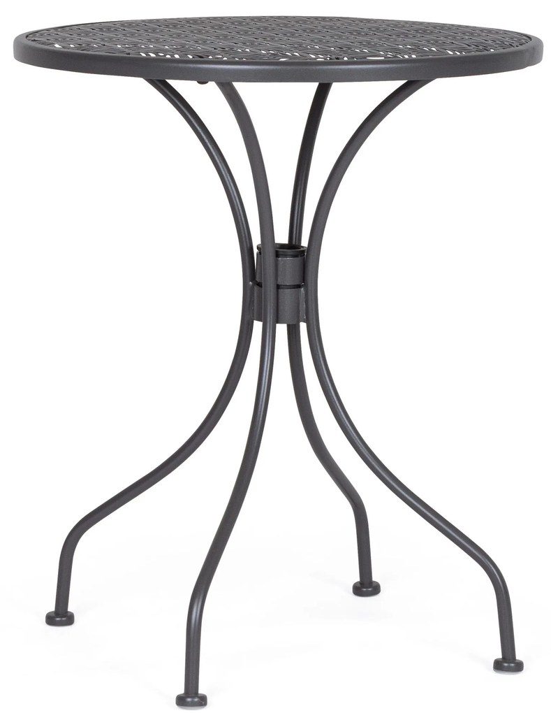 Masa rotunda fier forjat Lizette, gri inchis, diametru 70 cm