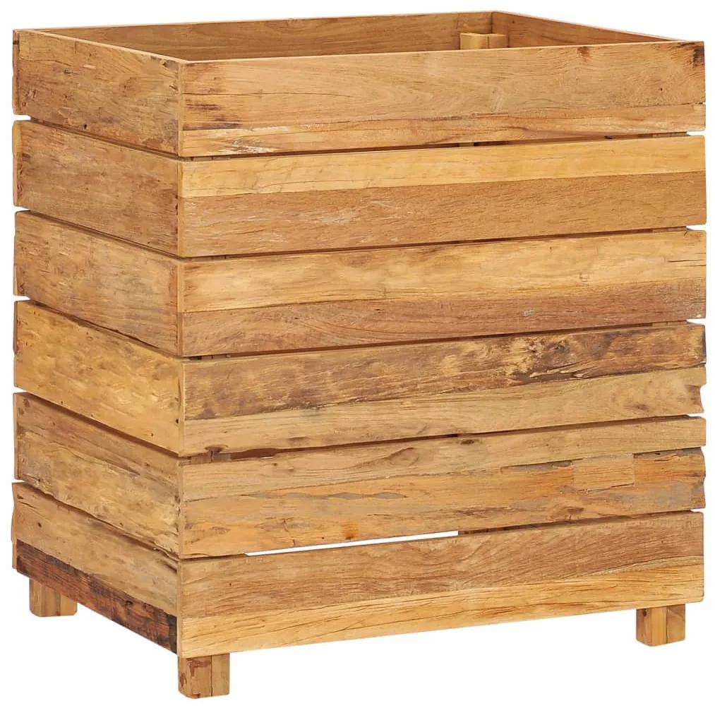 Strat inaltat, 50x40x55 cm, lemn de tec reciclat si otel 1, 50 x 40 x 55 cm