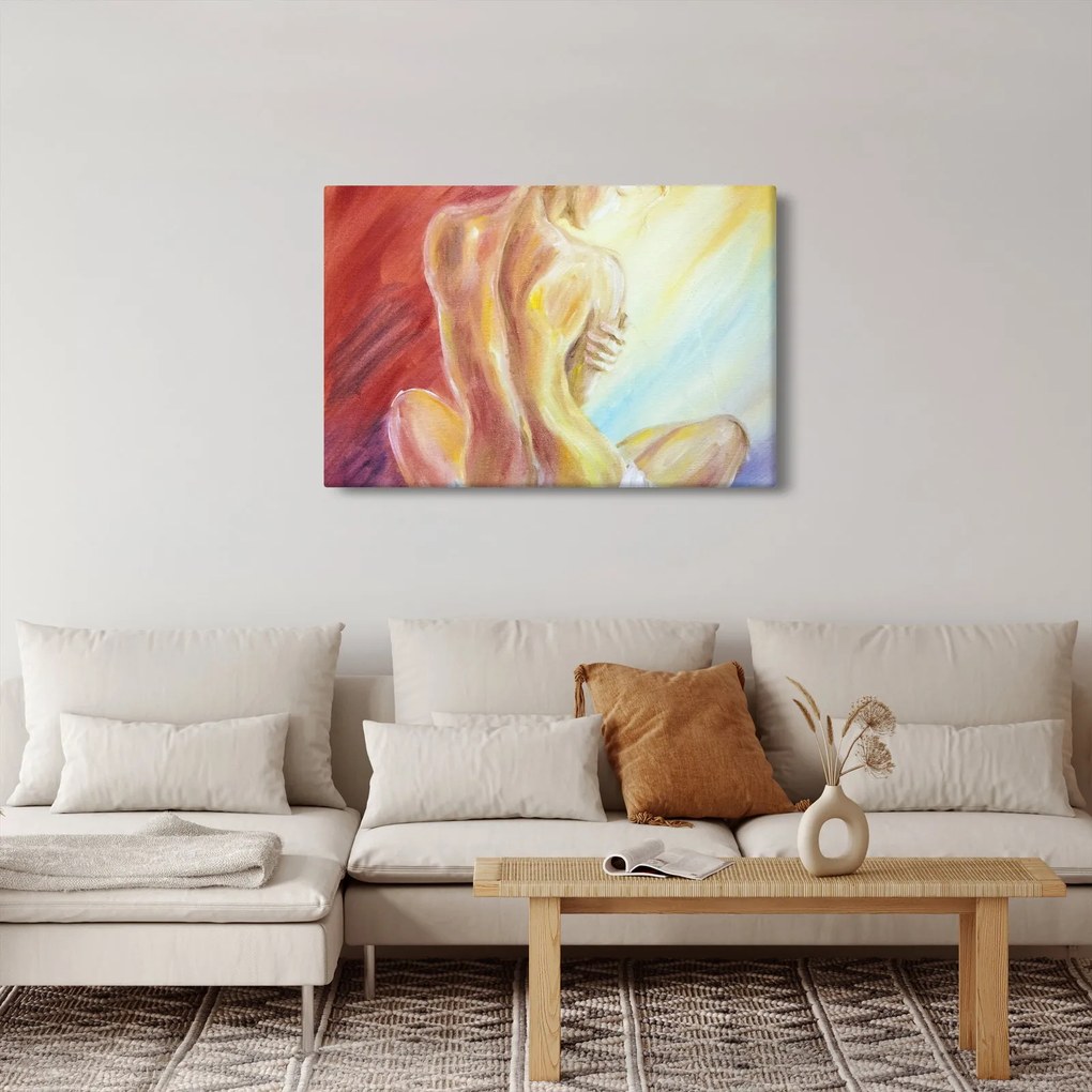 Tablou - Imaginea unei femei care se odihnește, pictură în ulei (90x60 cm)