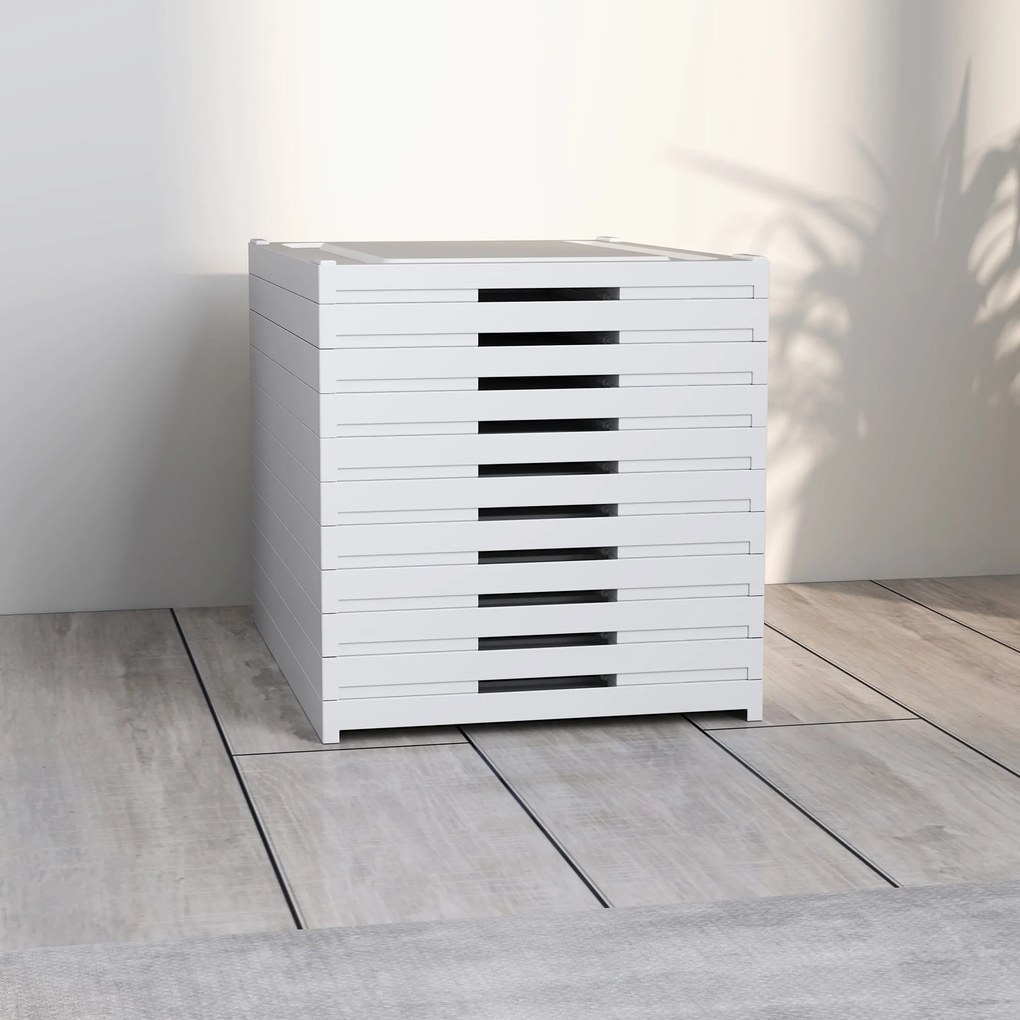 HOMCOM Pantofar Pliabil Slim, Modular, cu 10 Cutii pentru Pantofi, Economisire Spațiu, Fără Montaj, Alb | Aosom Romania