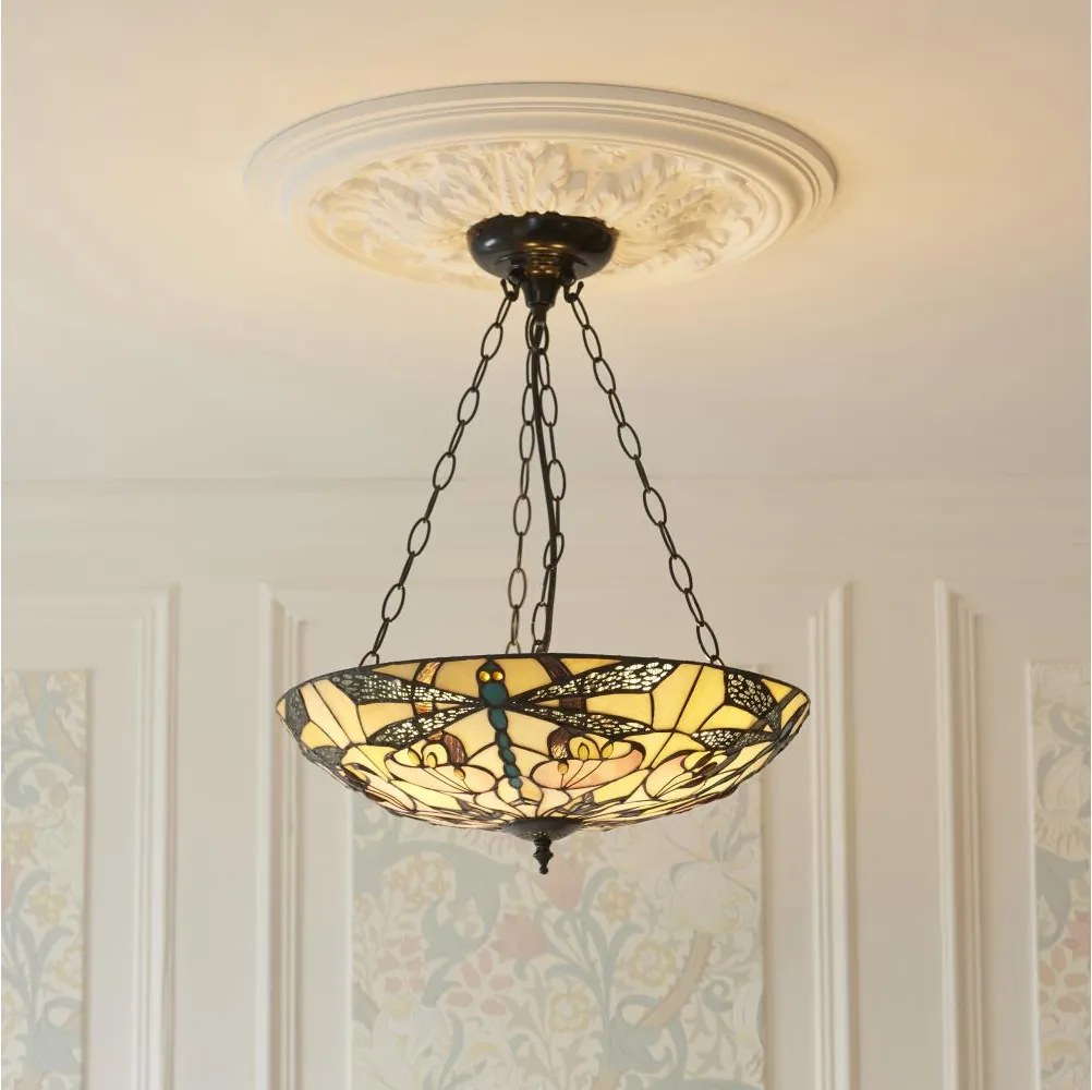 Endon 111869 - Lustra suspendată pe lanț Tiffany ASHTON 3xE27/10W/230V Ø 45 cm