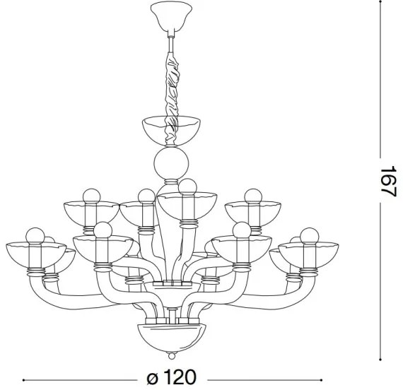 Lustră pe cablu Ideal Lux CASANOVA 16×E14/40W/230V