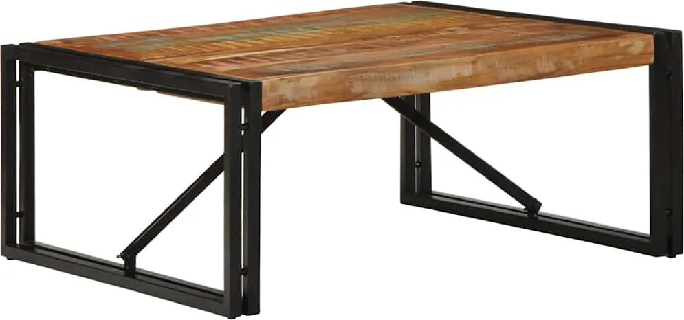 vidaXL Masuta de cafea multicolora 80x80x35 cm lemn masiv recuperat