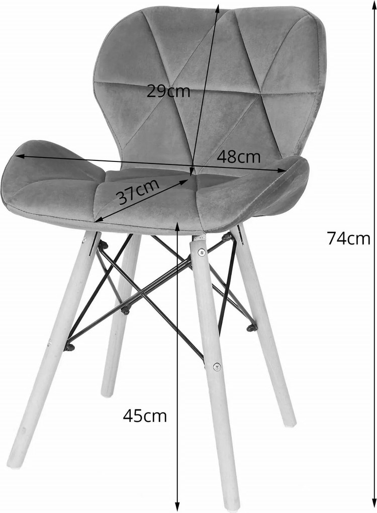 Scaun de masa Culoare roz, LAGO VELVET