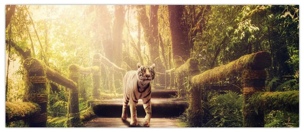 Tablou cu tigrul în djunglă (120x50 cm)