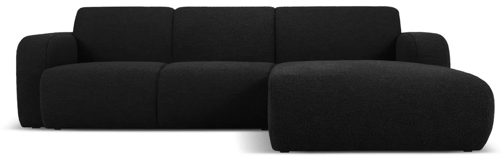 Coltar Molino cu 4 locuri, colt pe partea dreapta si tapiterie boucle, negru