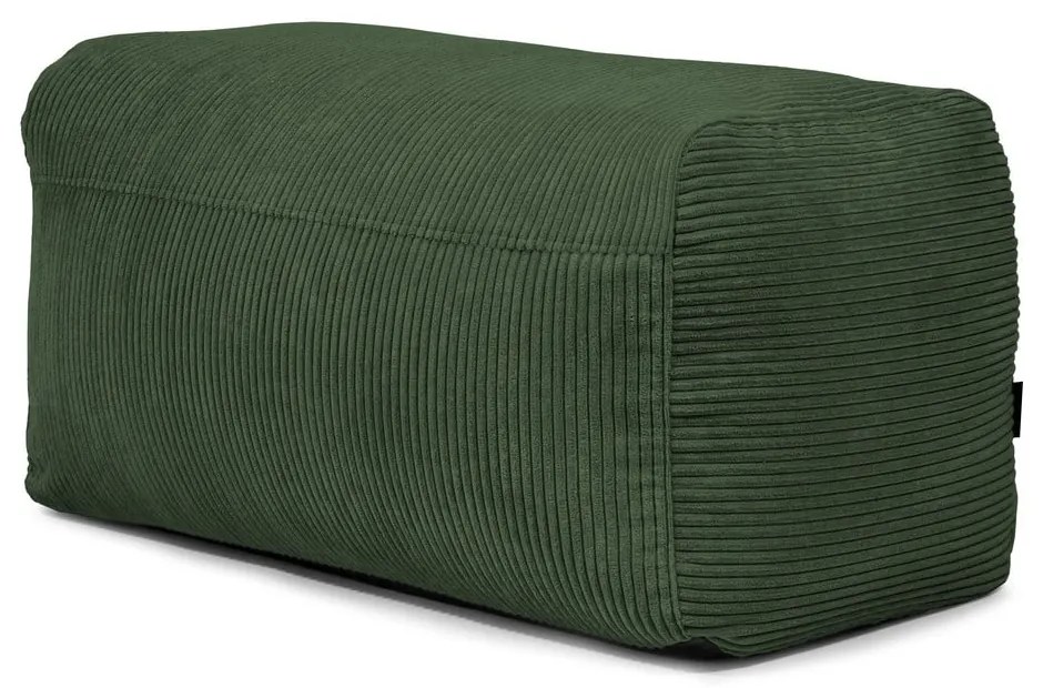 Fotoliu bean bag verde cu tapițerie din catifea reiată Plus 100 Lounge – SLOWDOWN