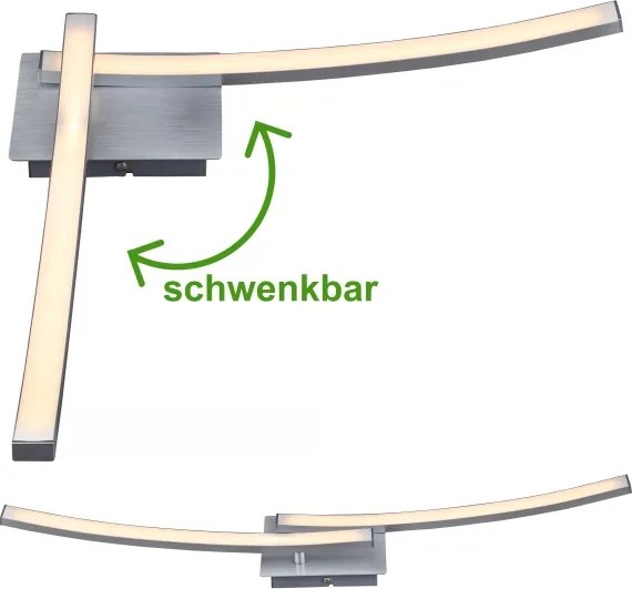 Plafonieră LED 2x 6W, 230V, 3000K, crom mat