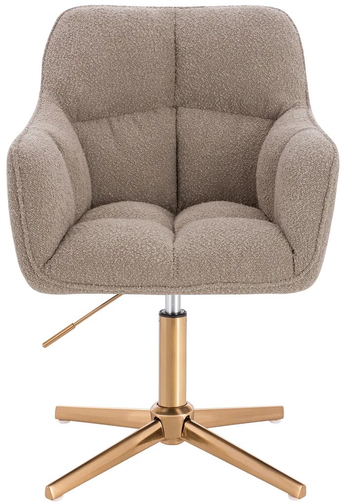 HR550CROSS Scaun Latte Boucle cu Bază Aurie