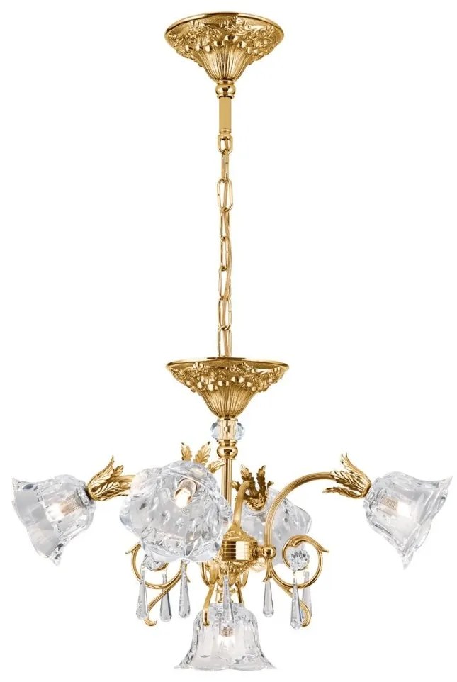 Candelabru cristal design lux LA BOHEME D-60cm 5L gold plated