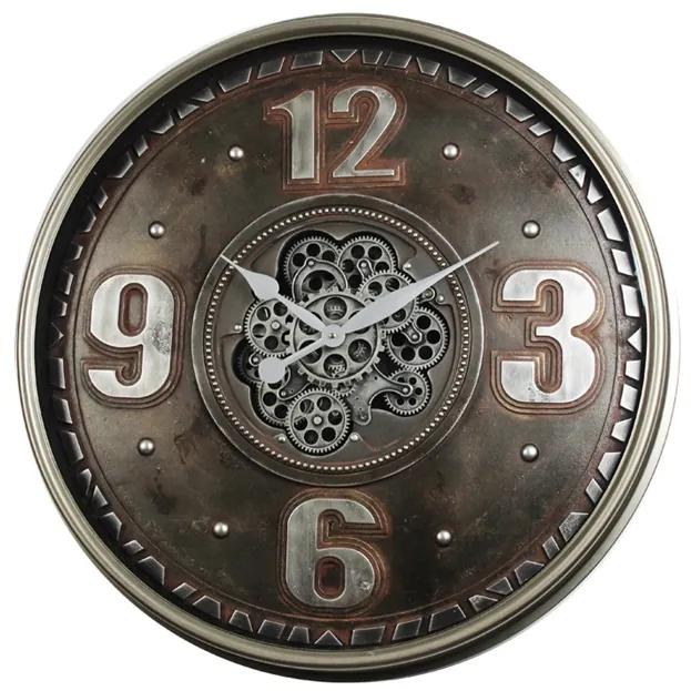 Ceas de perete vintage cu mecanism si geam 48x6,5 cm