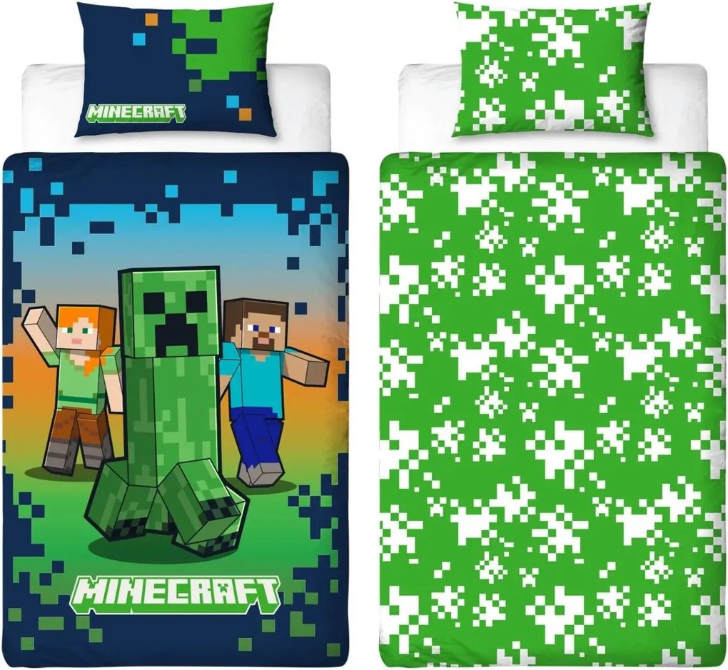 Lenjerie de pat pentru copii MINECRAFT HEROES colorata Dimensiune lenjerie de pat: 70 x 80 cm | 140 x 200 cm
