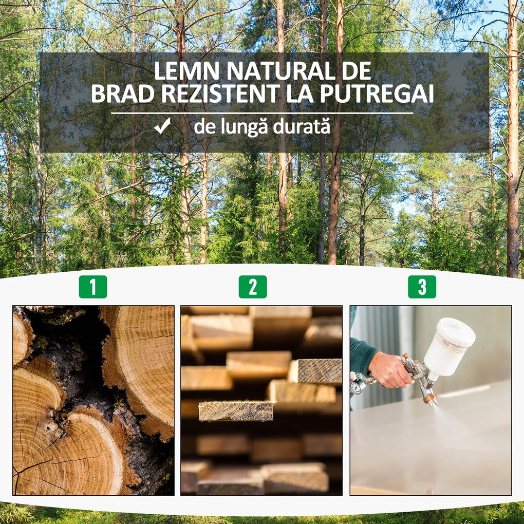 Outsunny Jardiniere din Lemn pentru Grădină cu Spătar pentru Plante Cățărătoare, Suport pentru Flori, Decor Exterior | Aosom Romania
