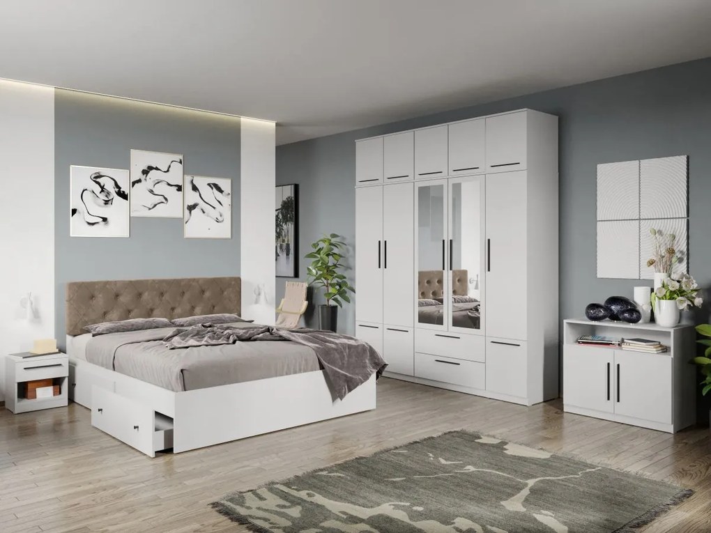 Set mobila dormitor complet Alb Levi C25