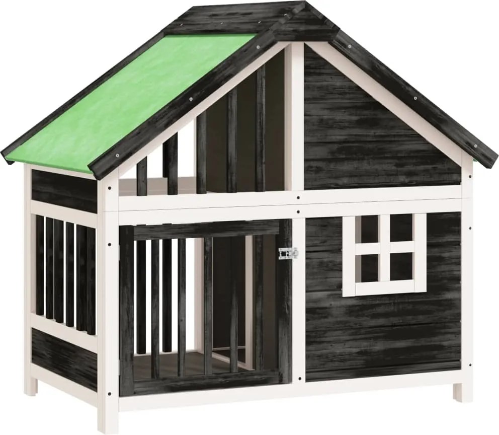 vidaXL Cușcă de câine, gri, 96x60,5x87 cm, lemn masiv de pin