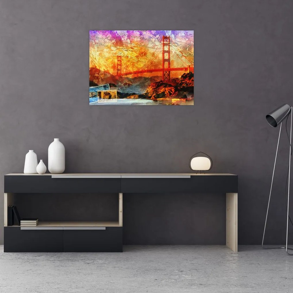 Tablou pe sticlă - Golden Gate, SanFrancisco, California (70x50 cm)