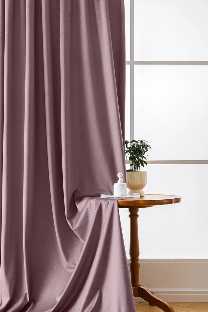 Draperie opaca VELVET mov deschis 140x250 cm Agatat: Inele metalice