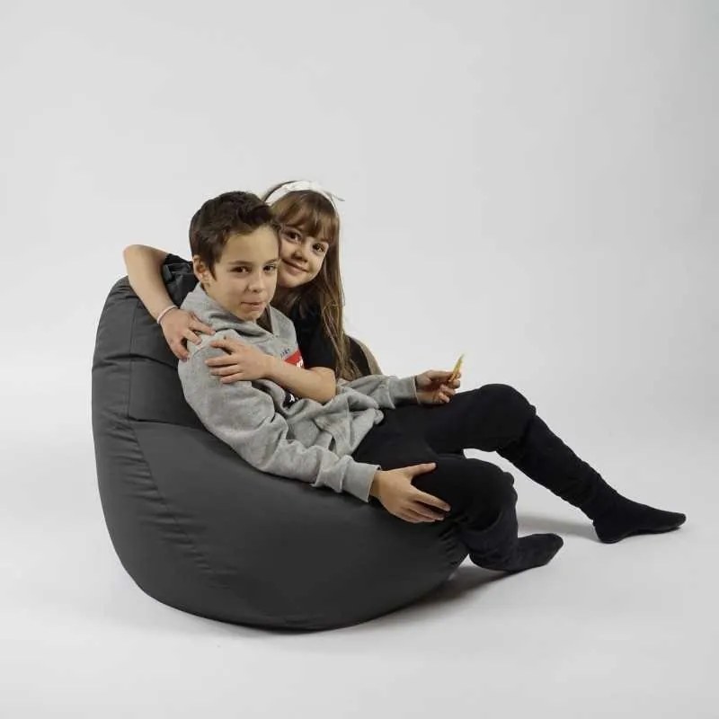 Fotoliu puf copii, Nirvana Light Pufrelax, Material Impermeabil - Gri inchis