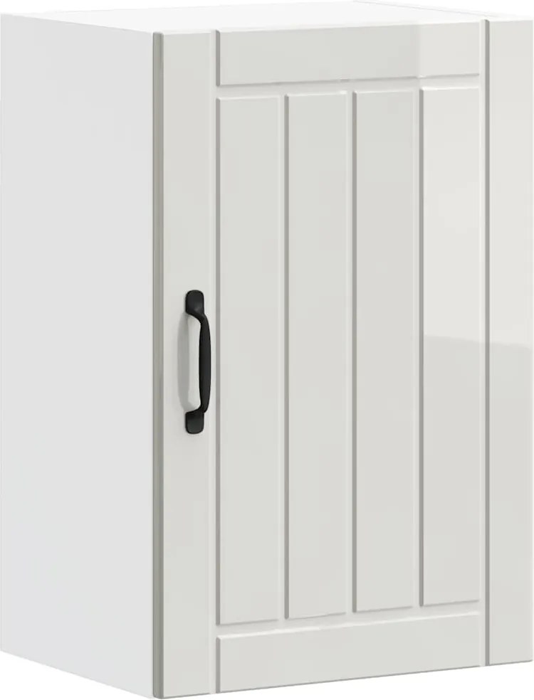 vidaXL Dulap de bucatarie "Lucca" din lemn prelucrat alb lucios