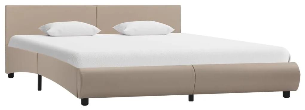 285473 vidaXL Cadru de pat, cappuccino, 180 x 200 cm, piele ecologică