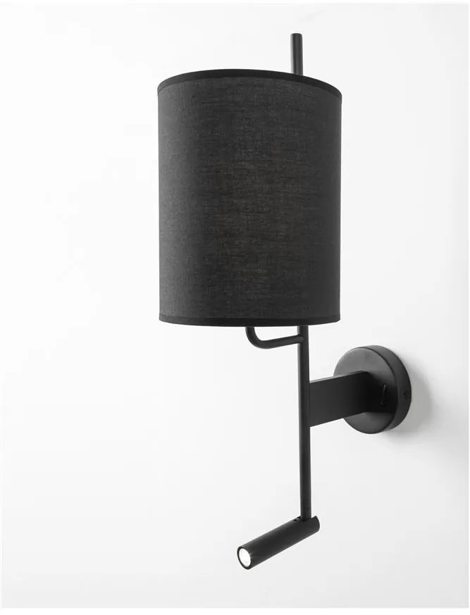 Aplica de perete moderna cu reader LED Yama neagra NVL-9180512
