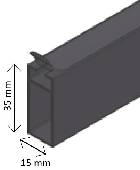 Bara rectangulara Premium pentru haine, gri antracit (Lungime: 1000 mm)