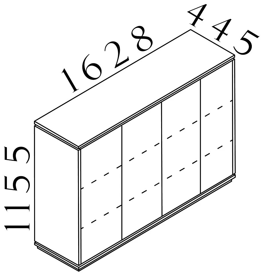 Dulap mediu Creator 162,8 x 44,5 x 115,5 cm, alb / antracit