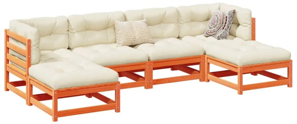 vidaXL Set mobilier de grădină cu perne, 6 piese, lemn masiv de pin