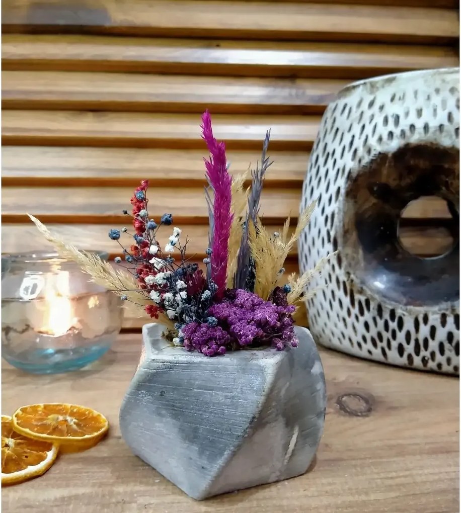 Ghiveci decorativ cu flori artificiale, homs seria A620,17x5.5x9 cm,30353