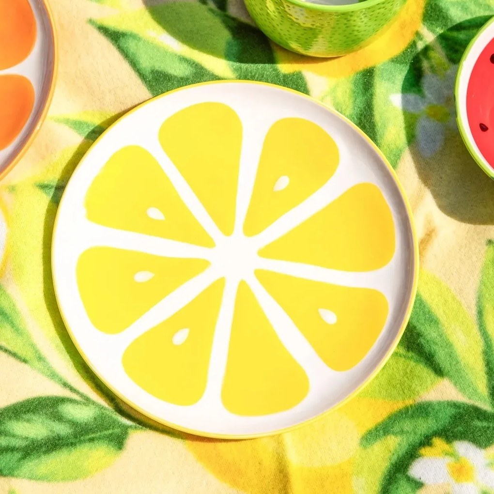 Altom Set de farfurii ceramice Tropicana lămâie 20cm, 2 buc.